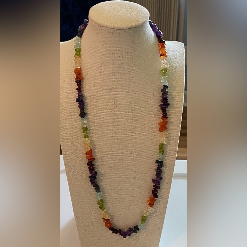 Multicolor Gemstone, Chakra, Rainbow Necklace